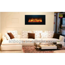 wall mounted indoor electric fireplace with wooden face